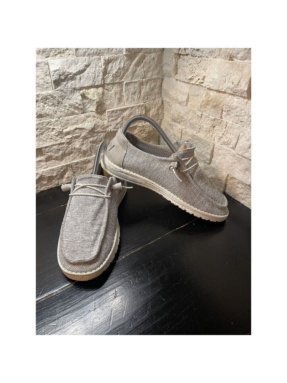 Hey Dude Wendy Sox Women's Shoes Size 8 Stone Gray Slip On Casual Loafers